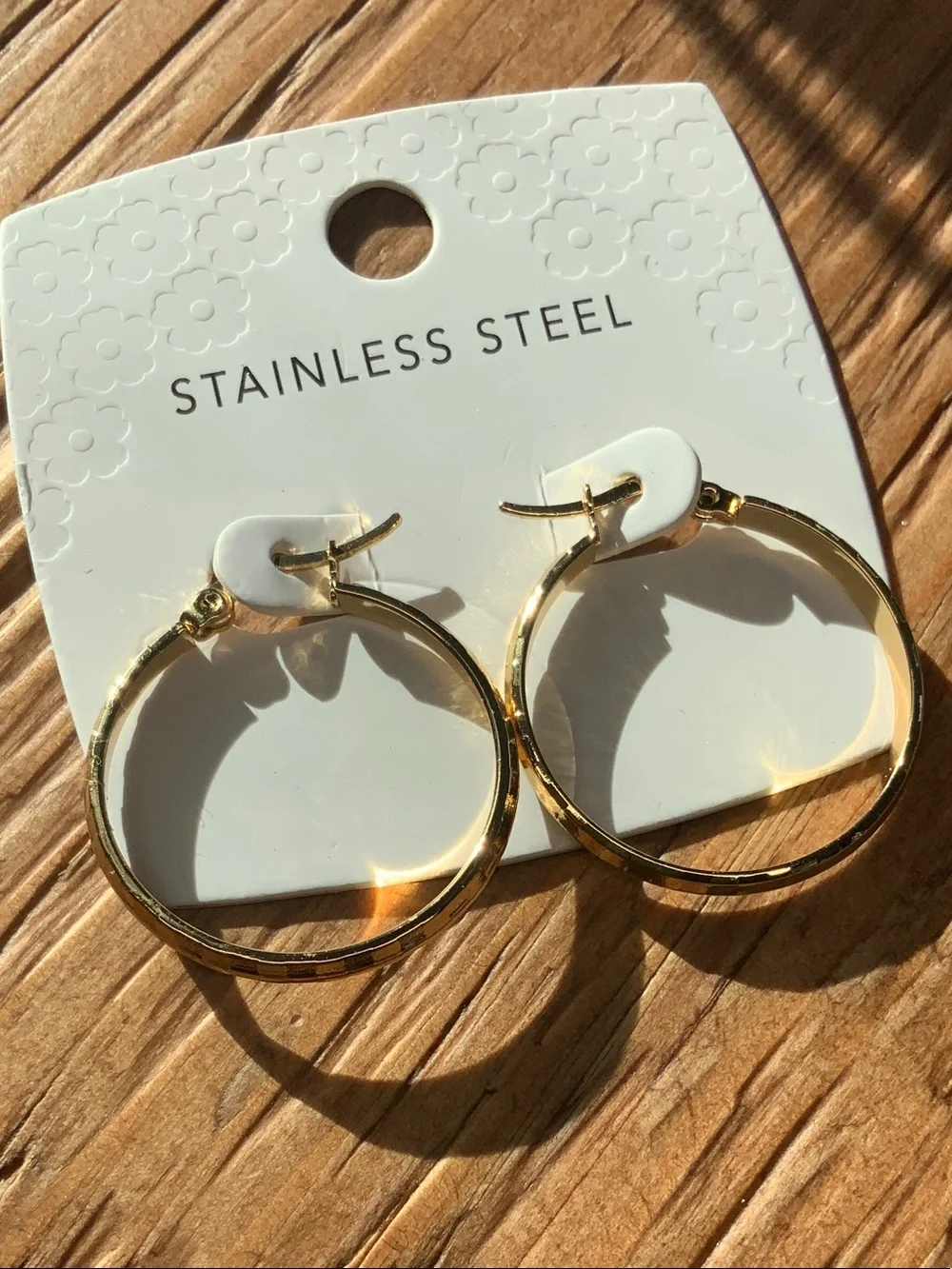 Stainless Steel Gold Hoop Earrings